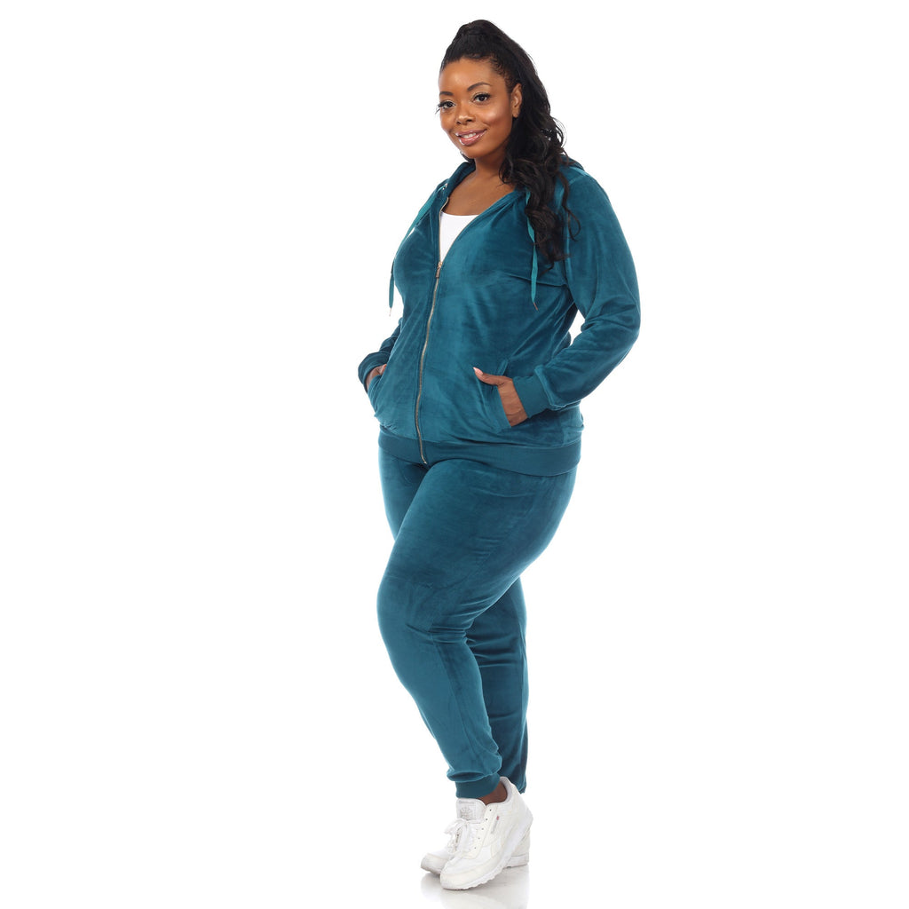 2 Piece Velour Tracksuit Set - Plus- 10 Colors Available