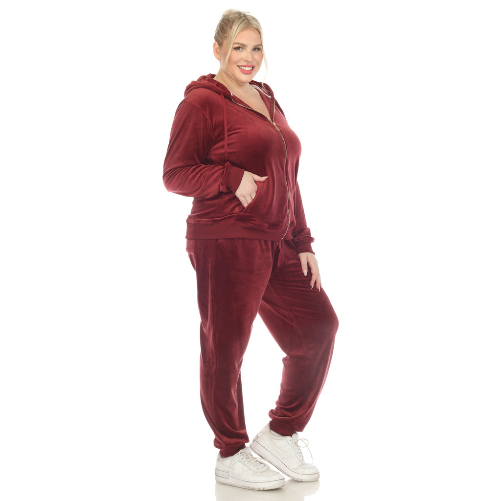 2 Piece Velour Tracksuit Set - Plus- 10 Colors Available