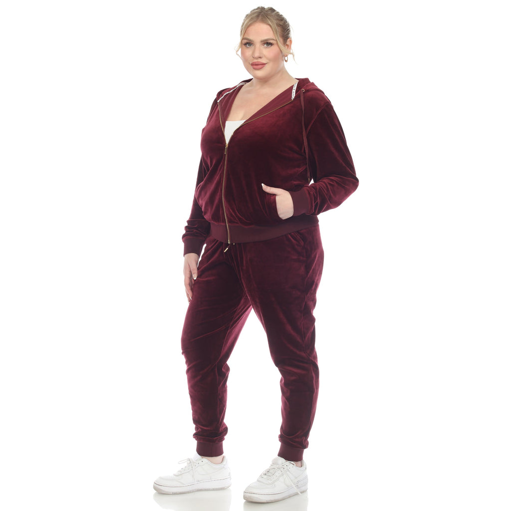 2 Piece Velour Tracksuit Set - Plus- 10 Colors Available