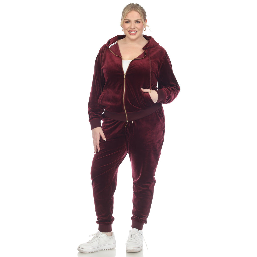 2 Piece Velour Tracksuit Set - Plus- 10 Colors Available