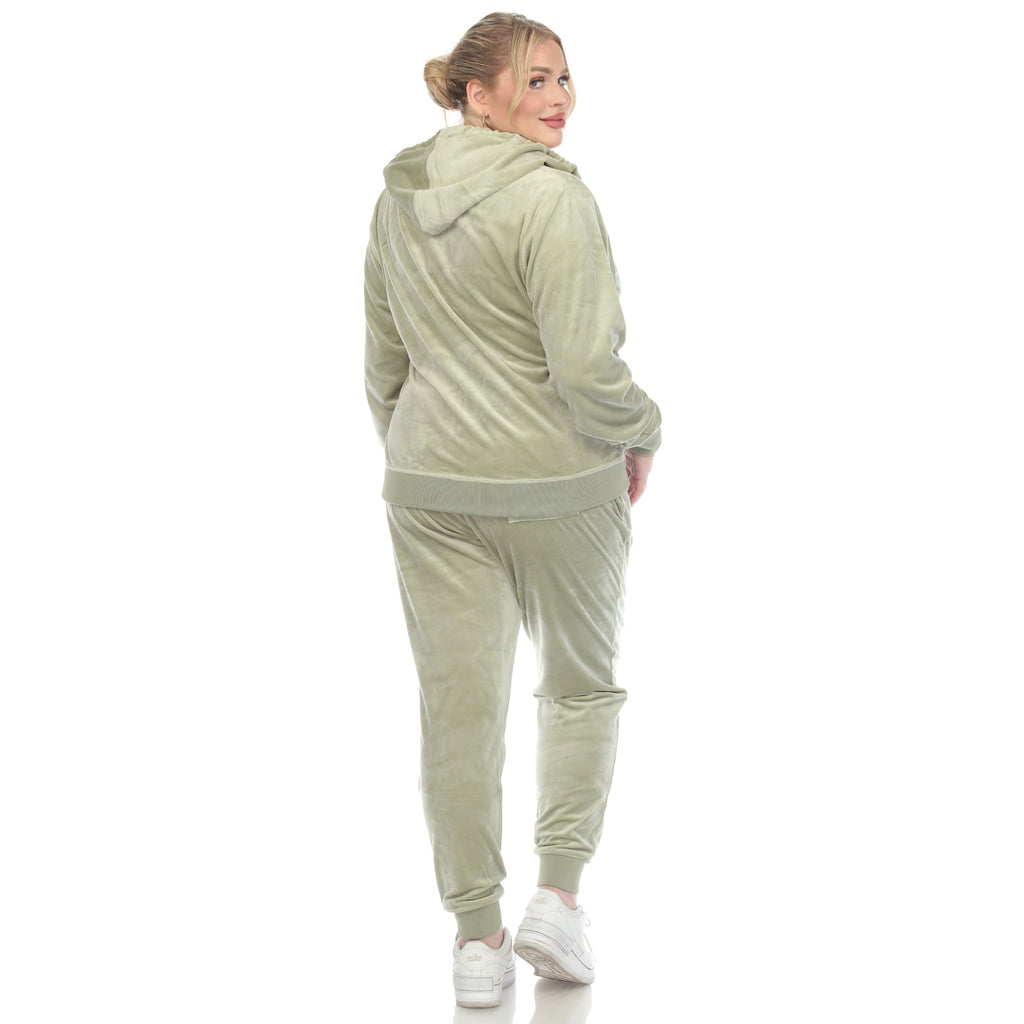 2 Piece Velour Tracksuit Set - Plus- 10 Colors Available