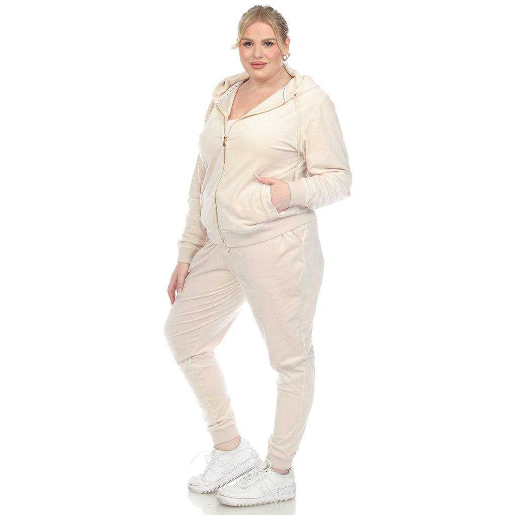 2 Piece Velour Tracksuit Set - Plus- 10 Colors Available