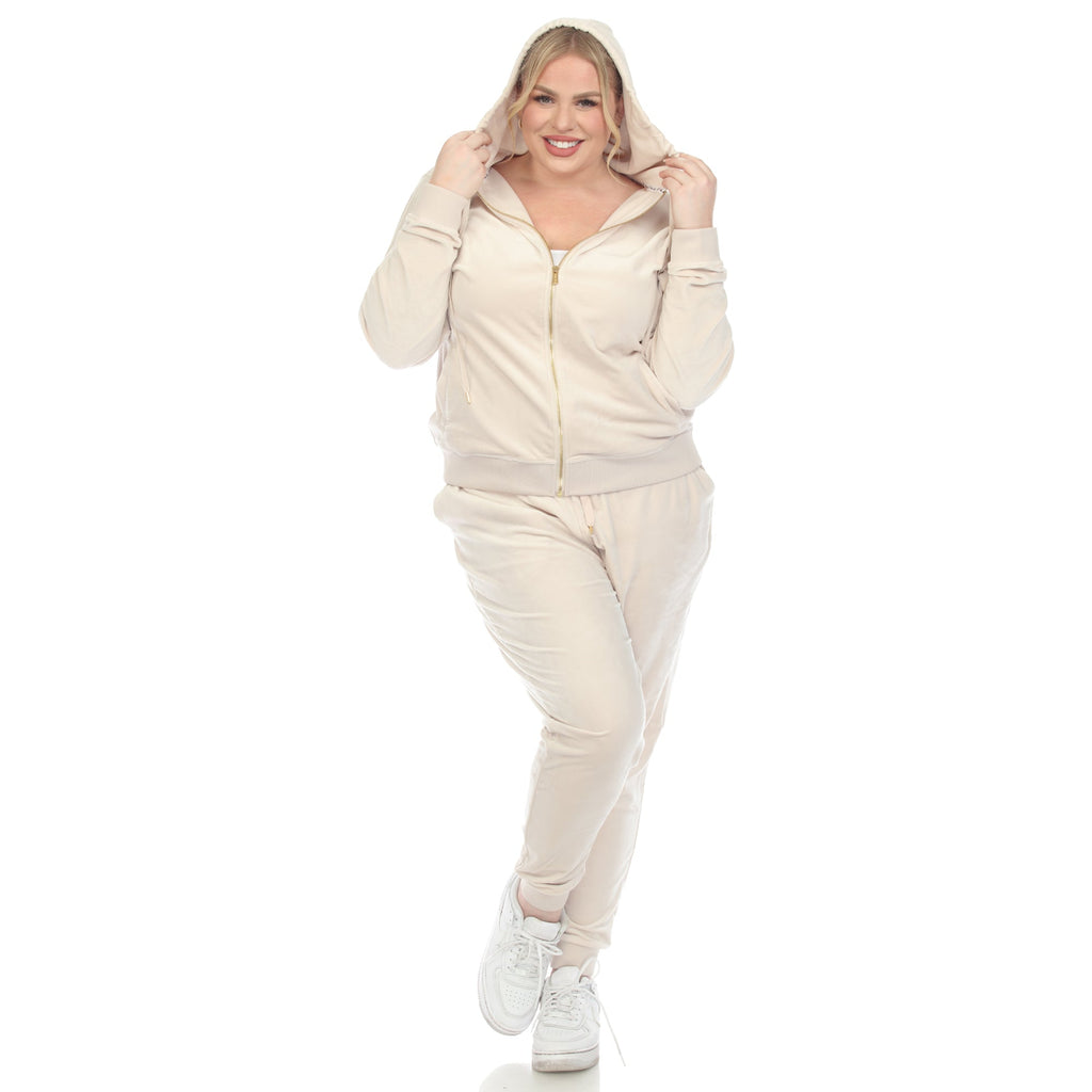 2 Piece Velour Tracksuit Set - Plus- 10 Colors Available