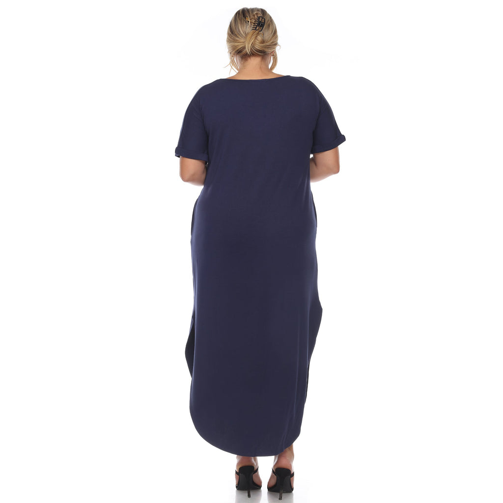 Short Sleeve V-neck Maxi Dress - Plus (5 Colors Available)