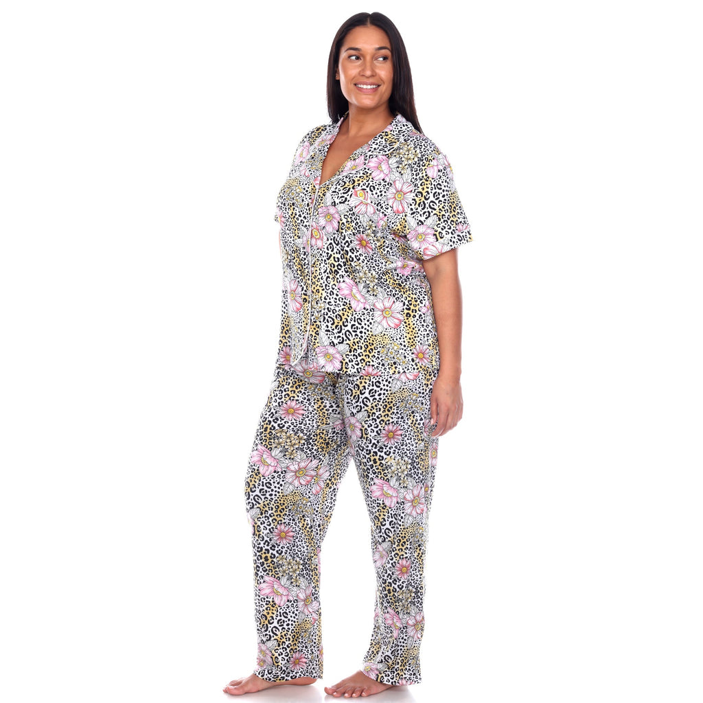 Short Sleeve & Pants Tropical Pajama Set - Plus