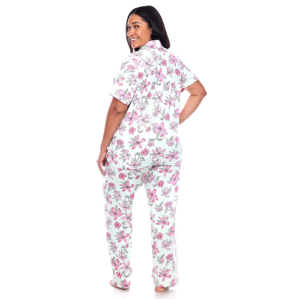 Short Sleeve & Pants Tropical Pajama Set - Plus