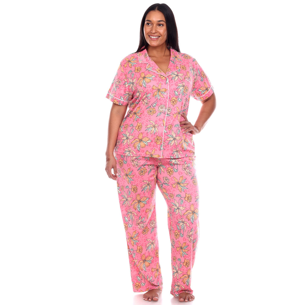 Short Sleeve & Pants Tropical Pajama Set - Plus