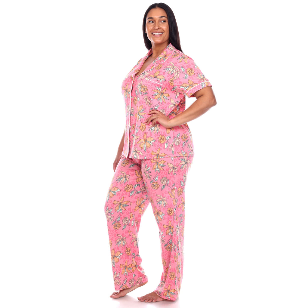 Short Sleeve & Pants Tropical Pajama Set - Plus