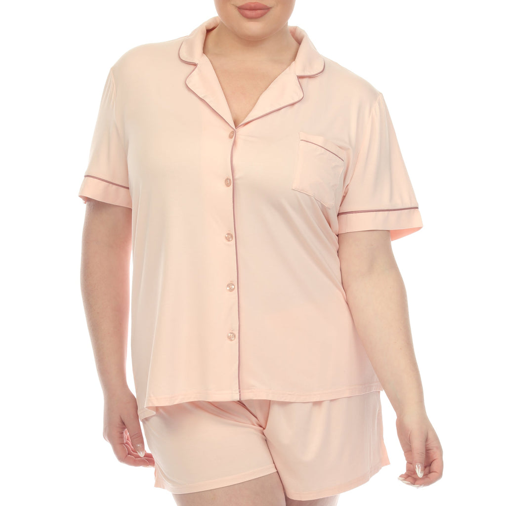 Short Sleeve Bamboo Pajama Set - Plus