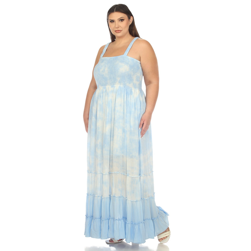 Smocked Ruffle Maxi Dress - Plus