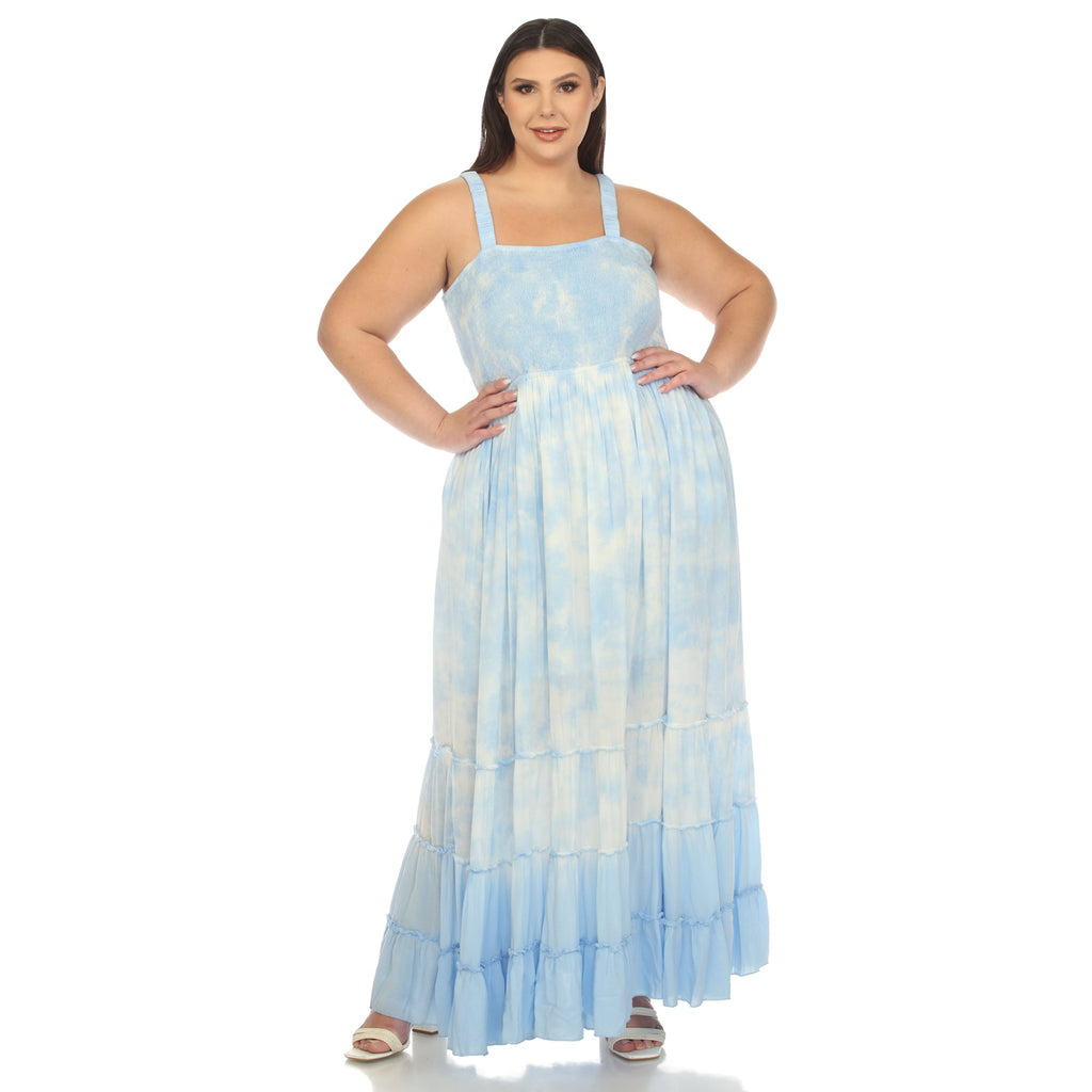 Smocked Ruffle Maxi Dress - Plus