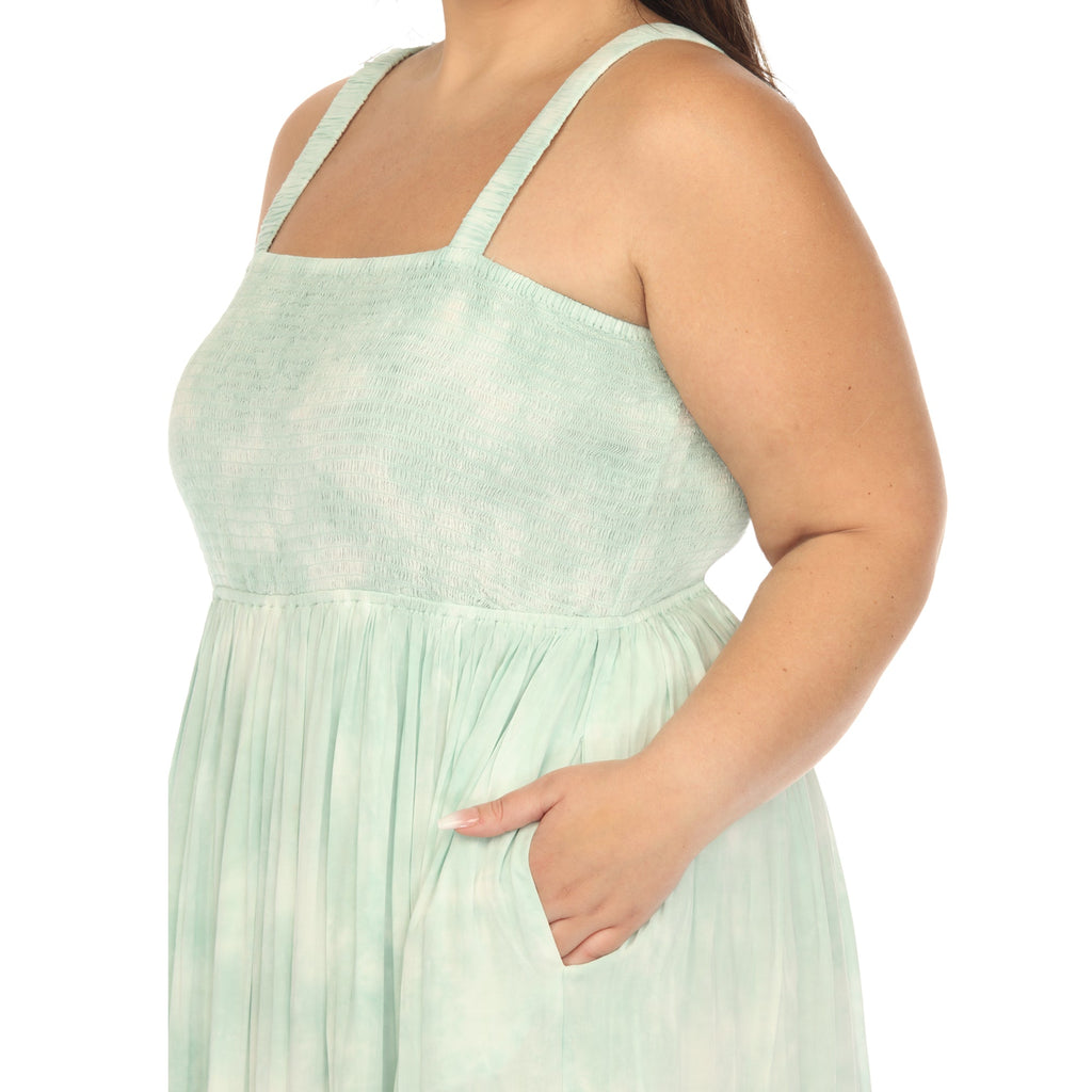 Smocked Ruffle Maxi Dress - Plus