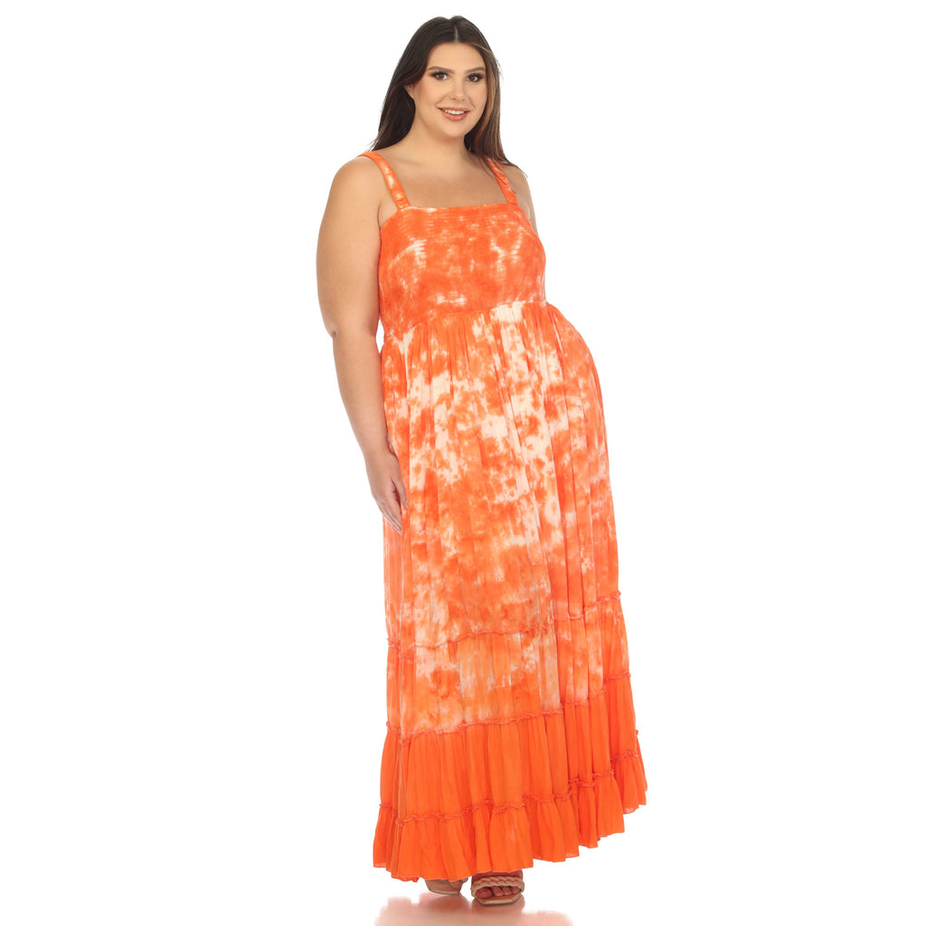 Smocked Ruffle Maxi Dress - Plus