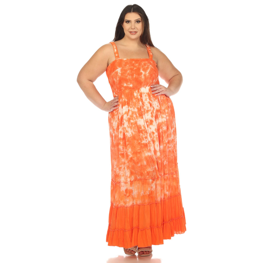 Smocked Ruffle Maxi Dress - Plus