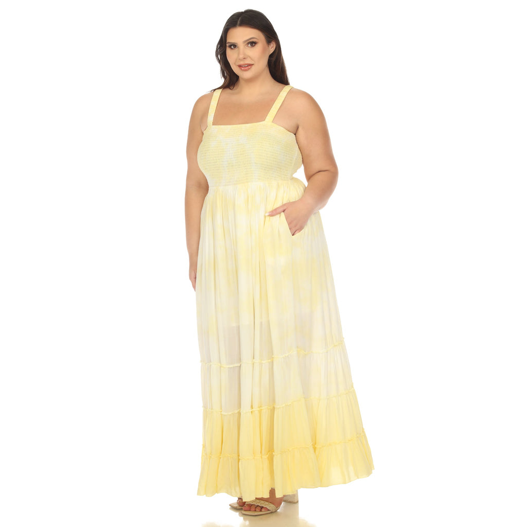 Smocked Ruffle Maxi Dress - Plus