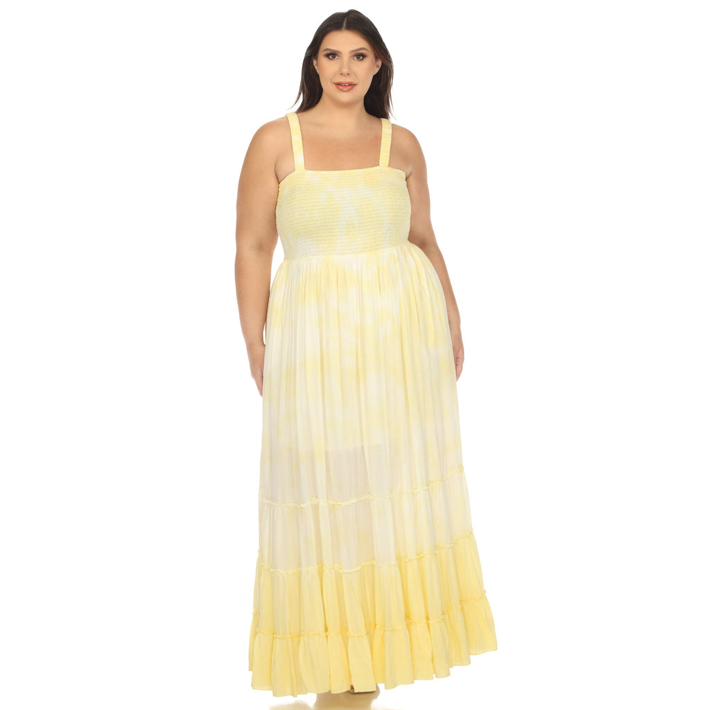 Smocked Ruffle Maxi Dress - Plus