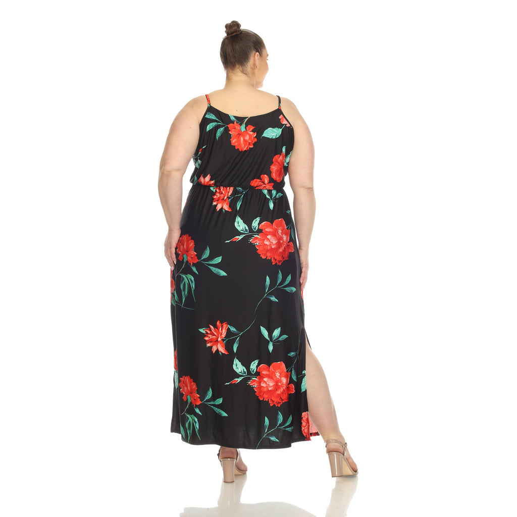 Floral Strap Maxi Dress - Plus (5 Colors Available)