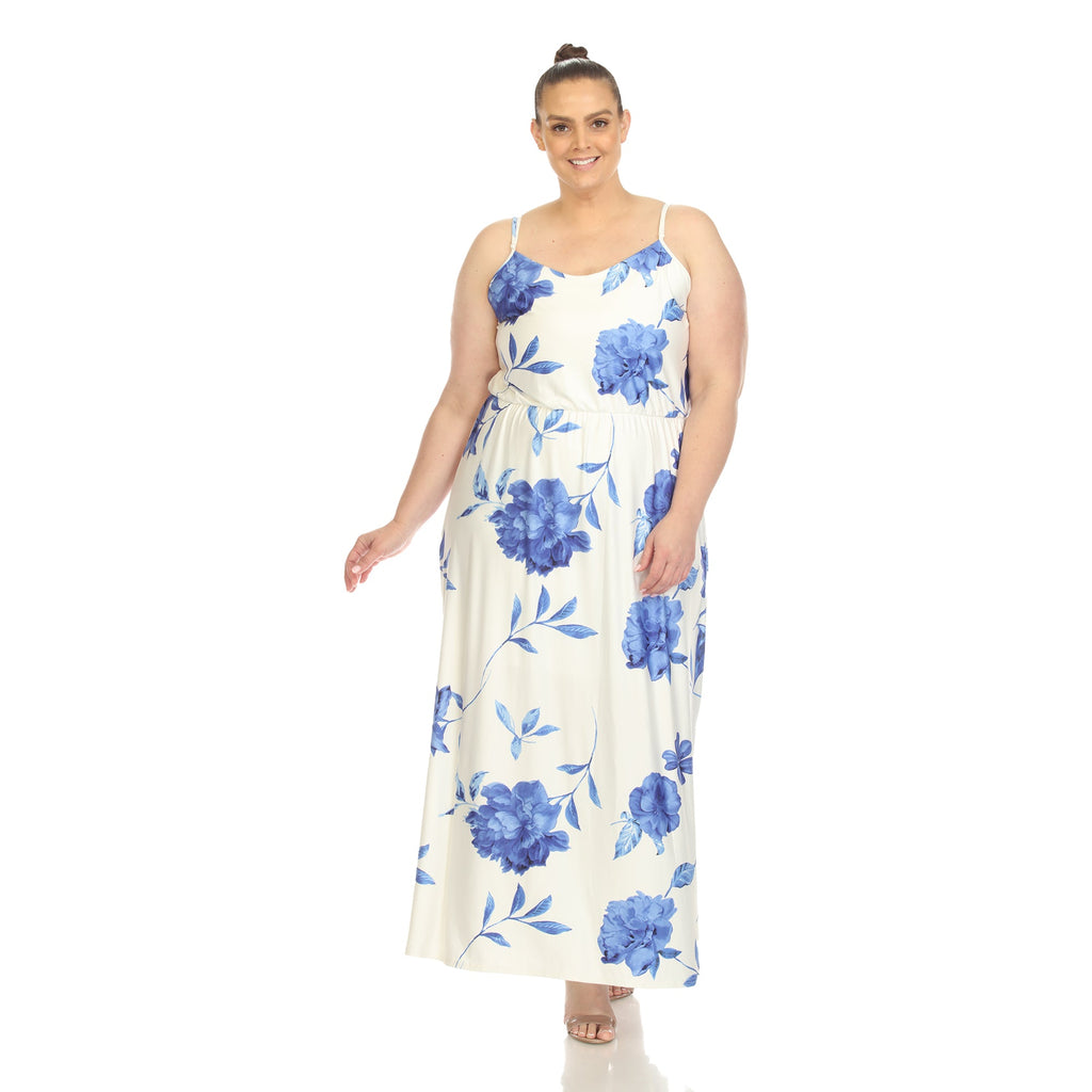 Floral Strap Maxi Dress - Plus (5 Colors Available)