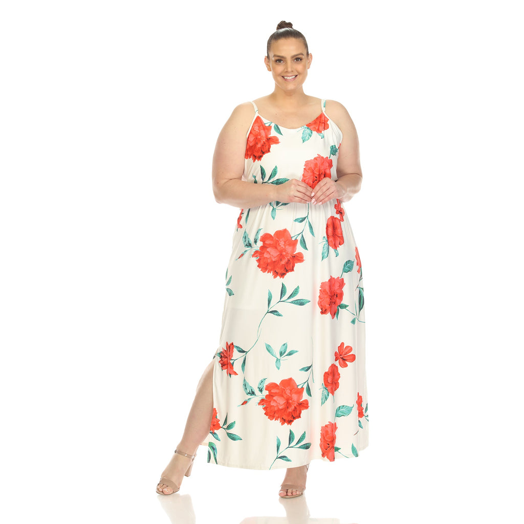 Floral Strap Maxi Dress - Plus (5 Colors Available)