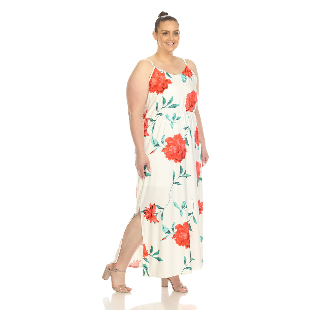 Floral Strap Maxi Dress - Plus (5 Colors Available)