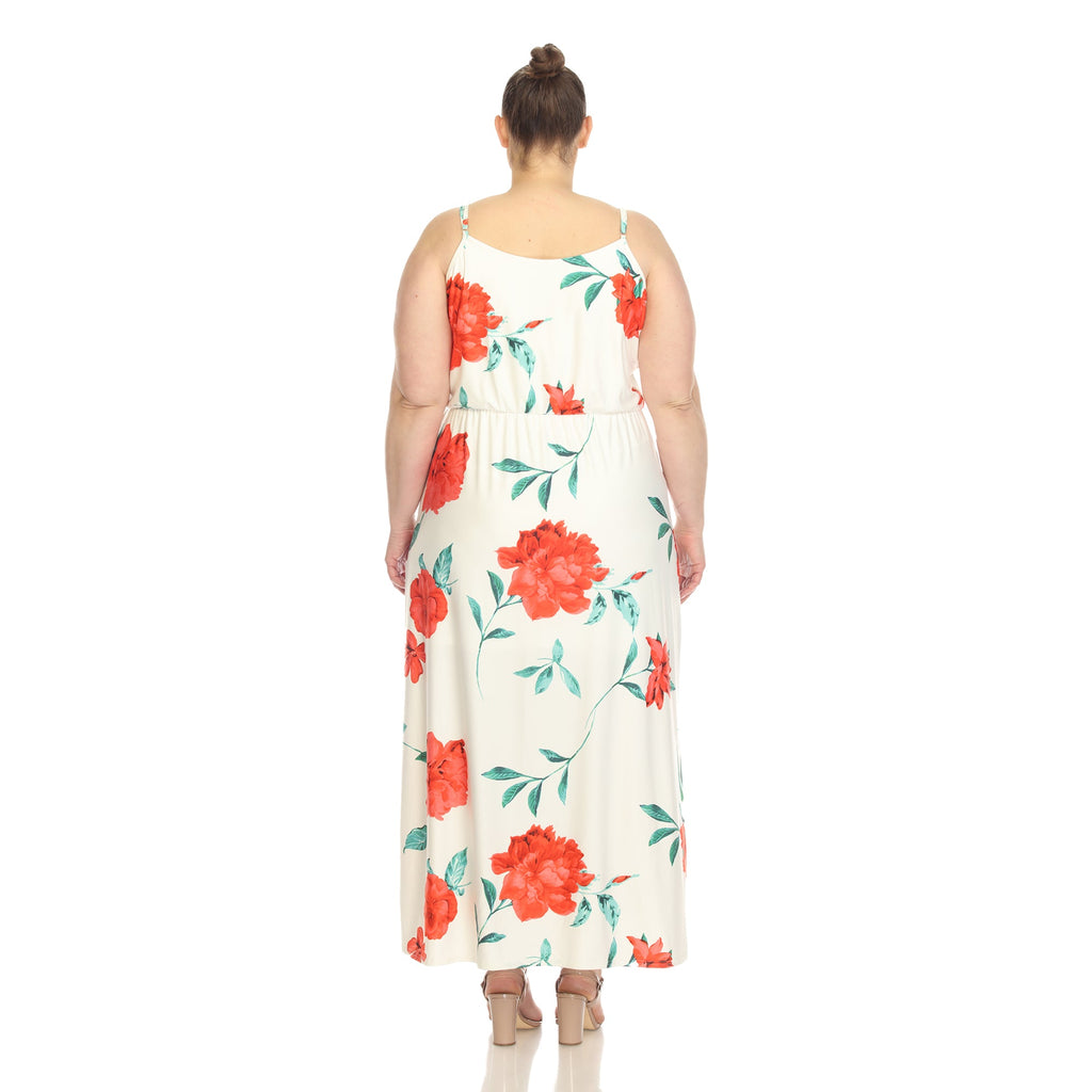 Floral Strap Maxi Dress - Plus (5 Colors Available)