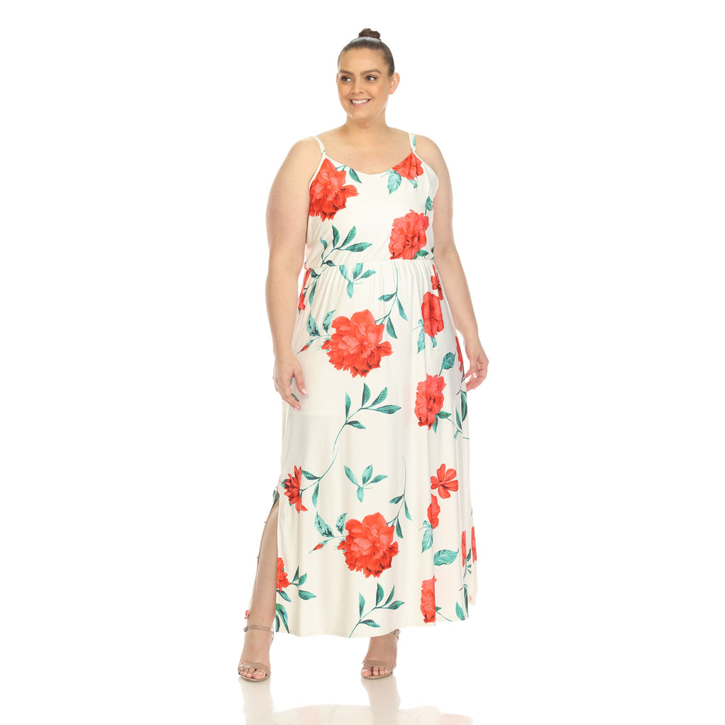 Floral Strap Maxi Dress - Plus (5 Colors Available)