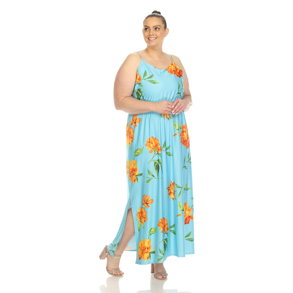 Floral Strap Maxi Dress - Plus (5 Colors Available)