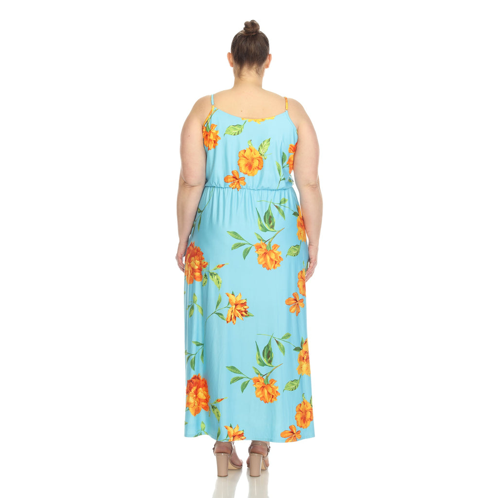 Floral Strap Maxi Dress - Plus (5 Colors Available)