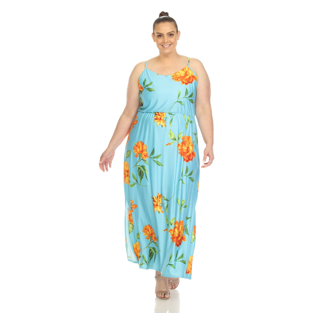 Floral Strap Maxi Dress - Plus (5 Colors Available)