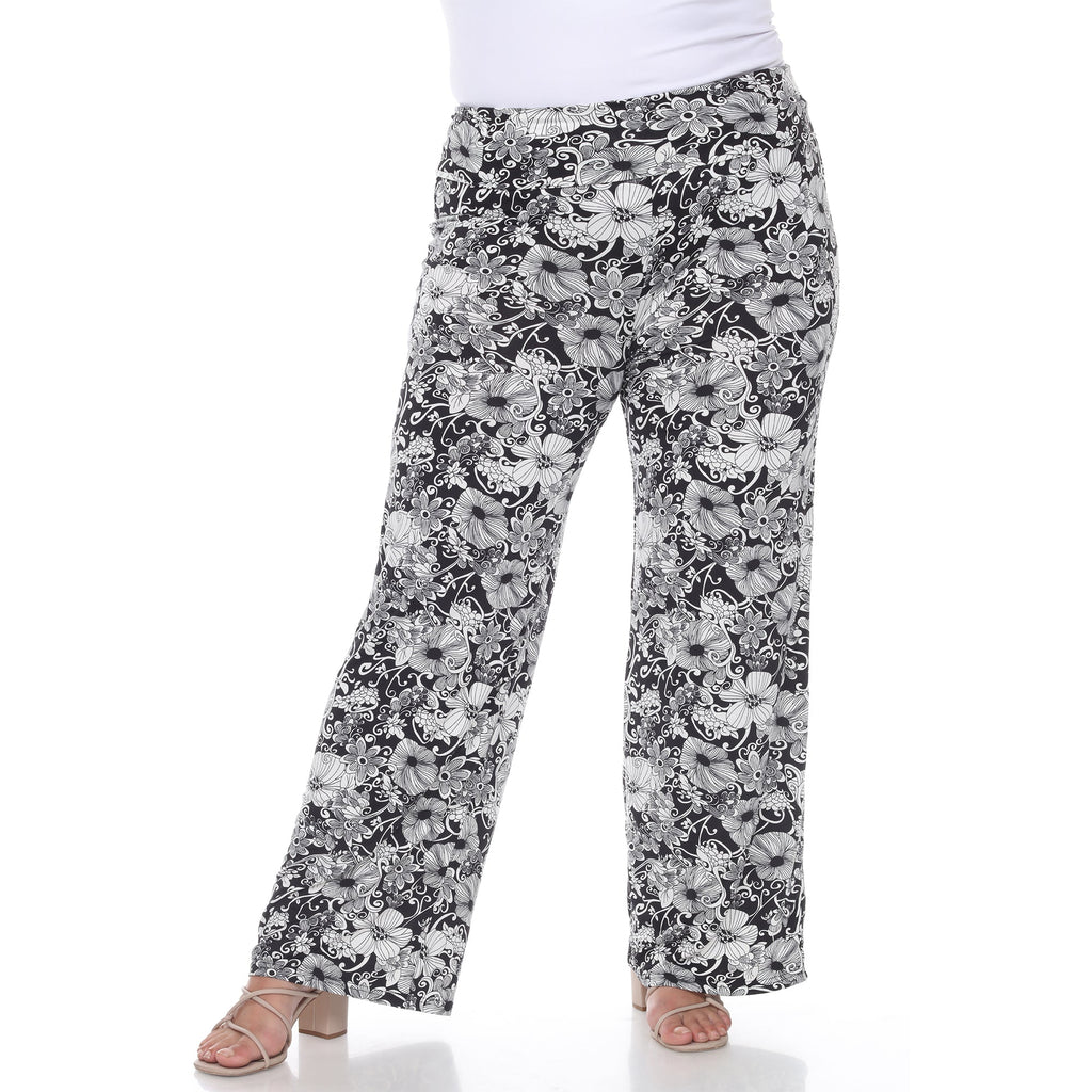 Floral Paisley Palazzo Pants - Plus