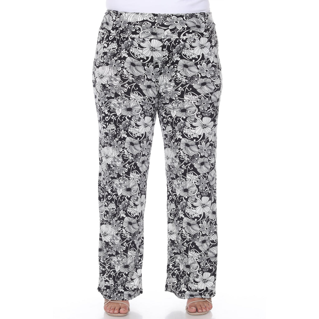 Floral Paisley Palazzo Pants - Plus