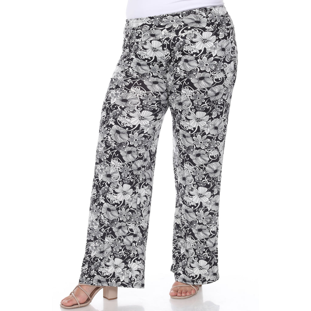 Floral Paisley Palazzo Pants - Plus