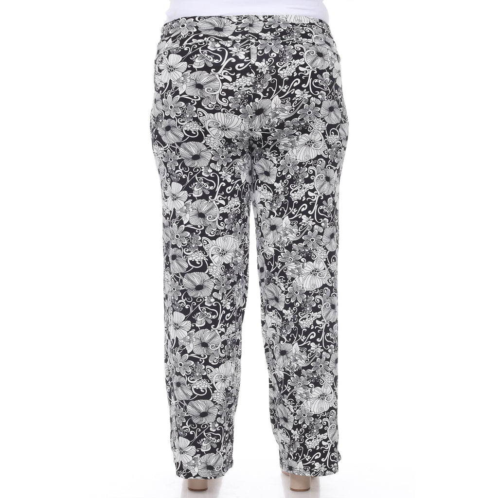 Floral Paisley Palazzo Pants - Plus