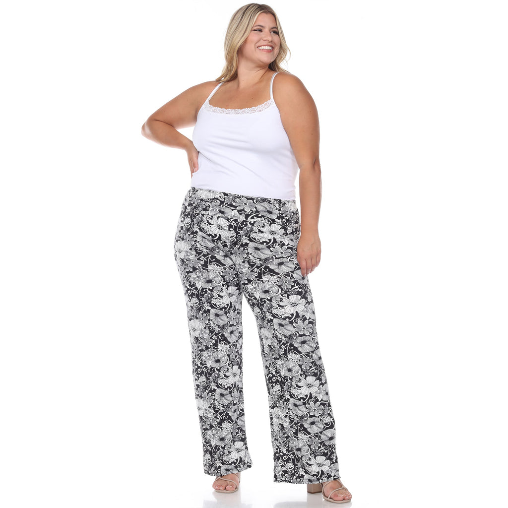 Floral Paisley Palazzo Pants - Plus