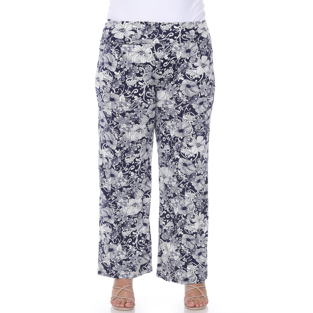 Floral Paisley Palazzo Pants - Plus