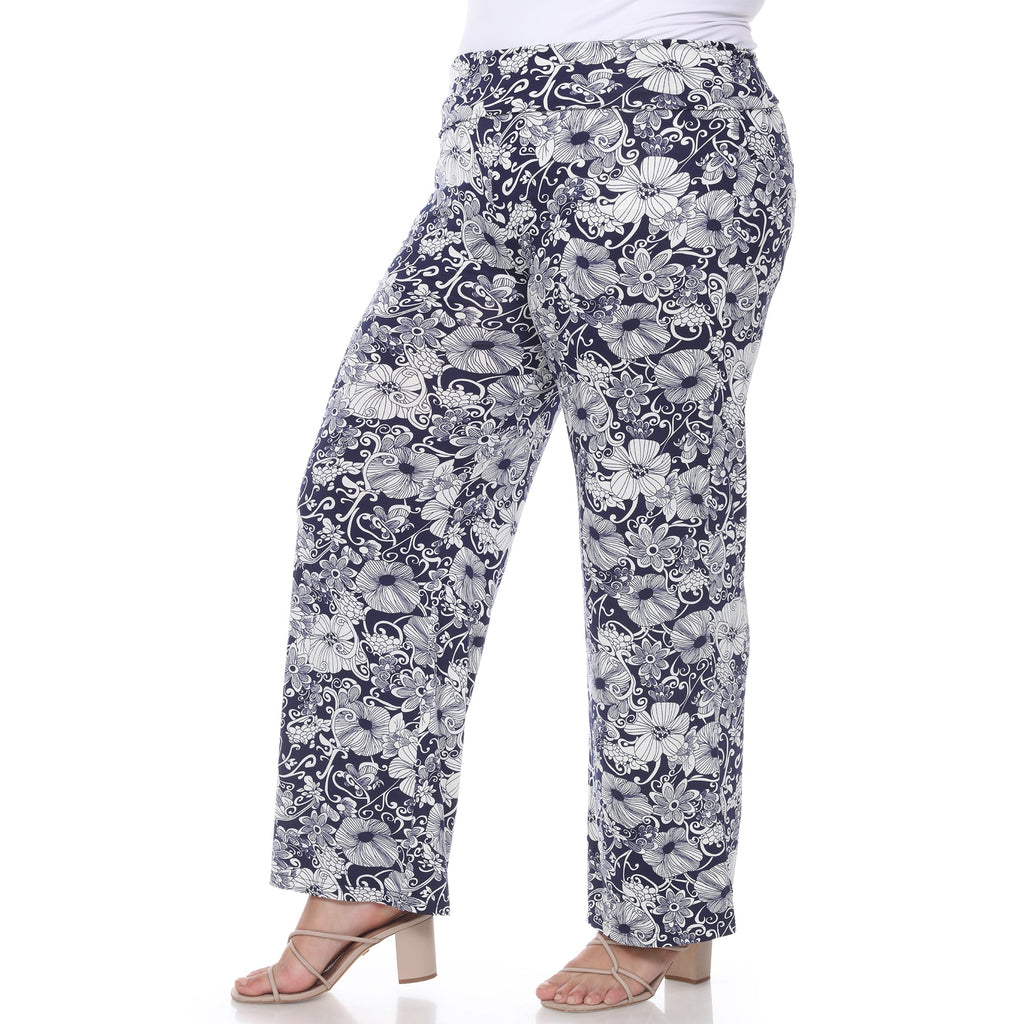 Floral Paisley Palazzo Pants - Plus