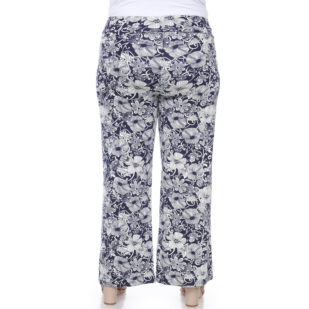 Floral Paisley Palazzo Pants - Plus