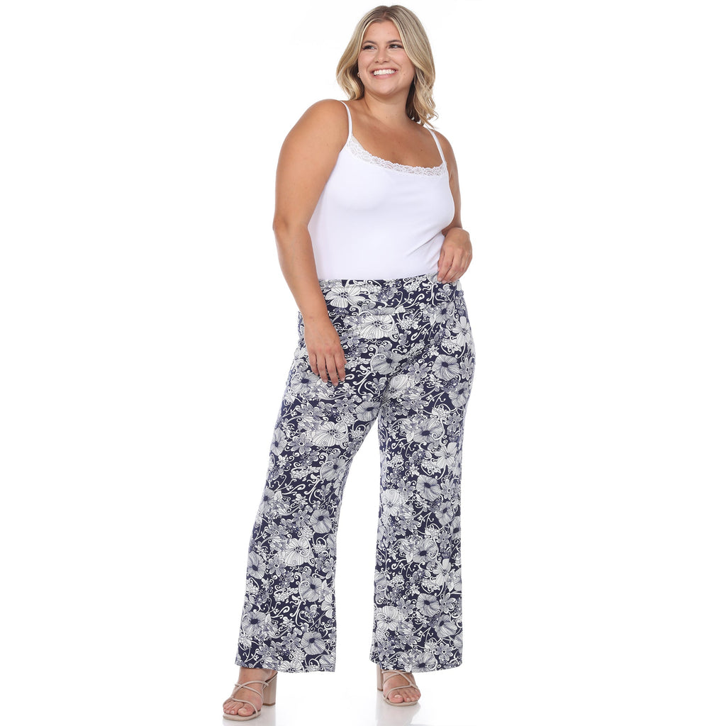 Floral Paisley Palazzo Pants - Plus