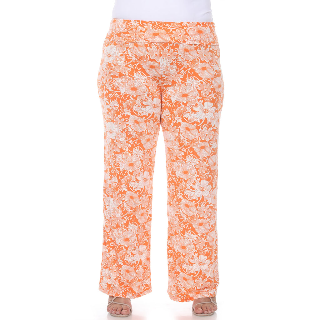 Floral Paisley Palazzo Pants - Plus