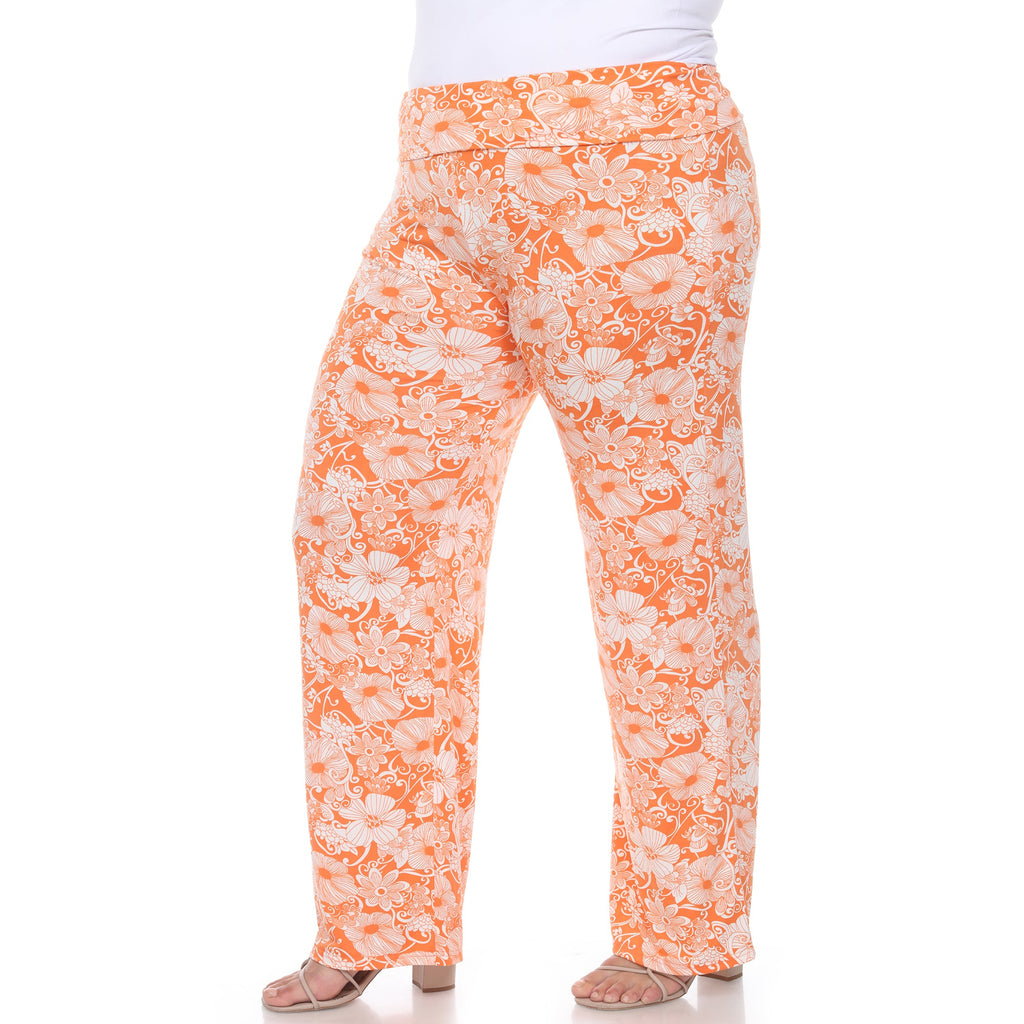 Floral Paisley Palazzo Pants - Plus