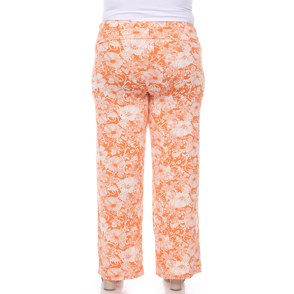 Floral Paisley Palazzo Pants - Plus