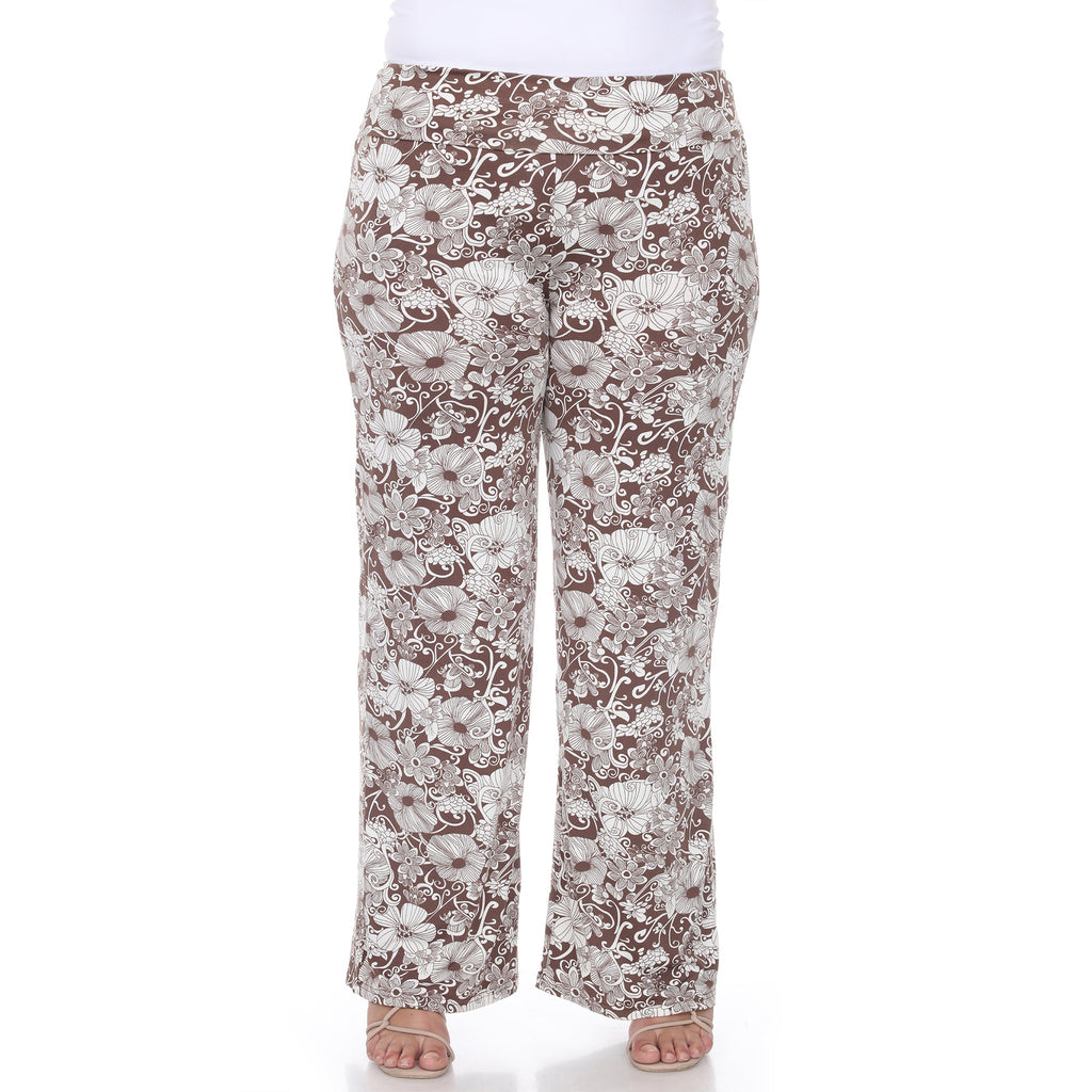 Floral Paisley Palazzo Pants - Plus