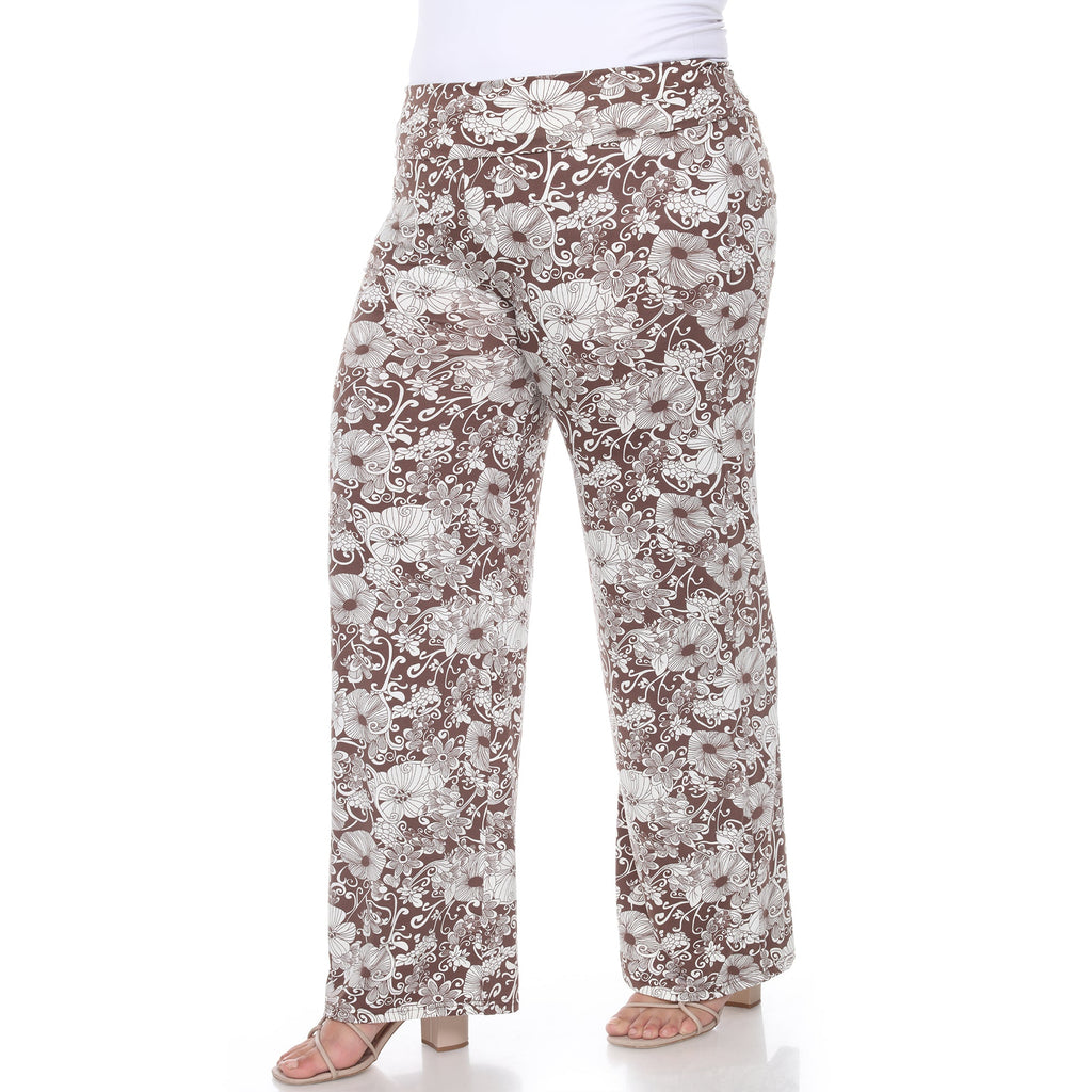 Floral Paisley Palazzo Pants - Plus