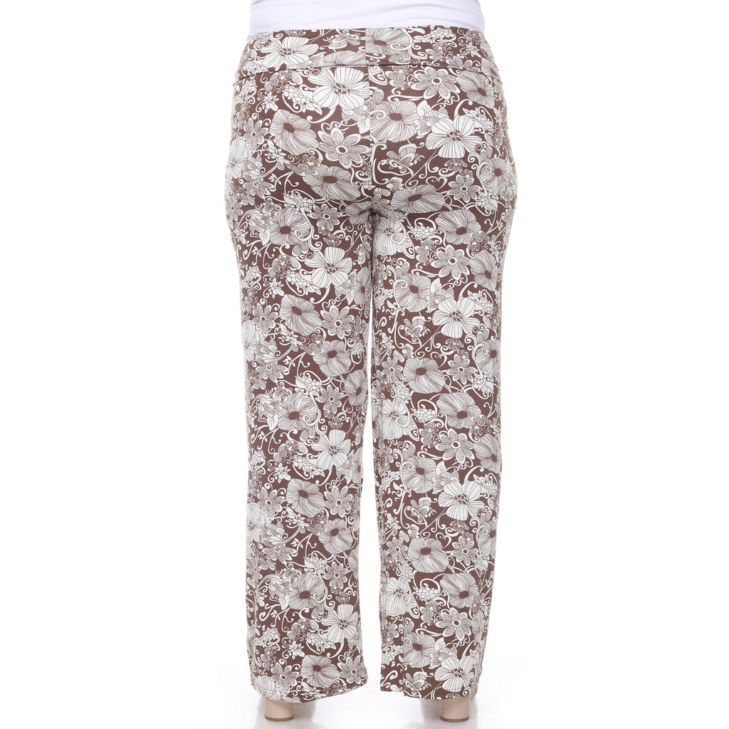 Floral Paisley Palazzo Pants - Plus