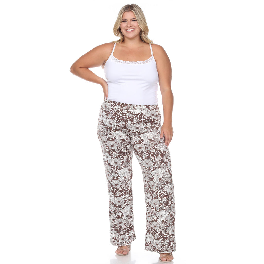 Floral Paisley Palazzo Pants - Plus