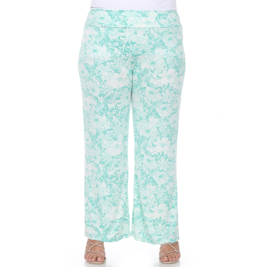 Floral Paisley Palazzo Pants - Plus