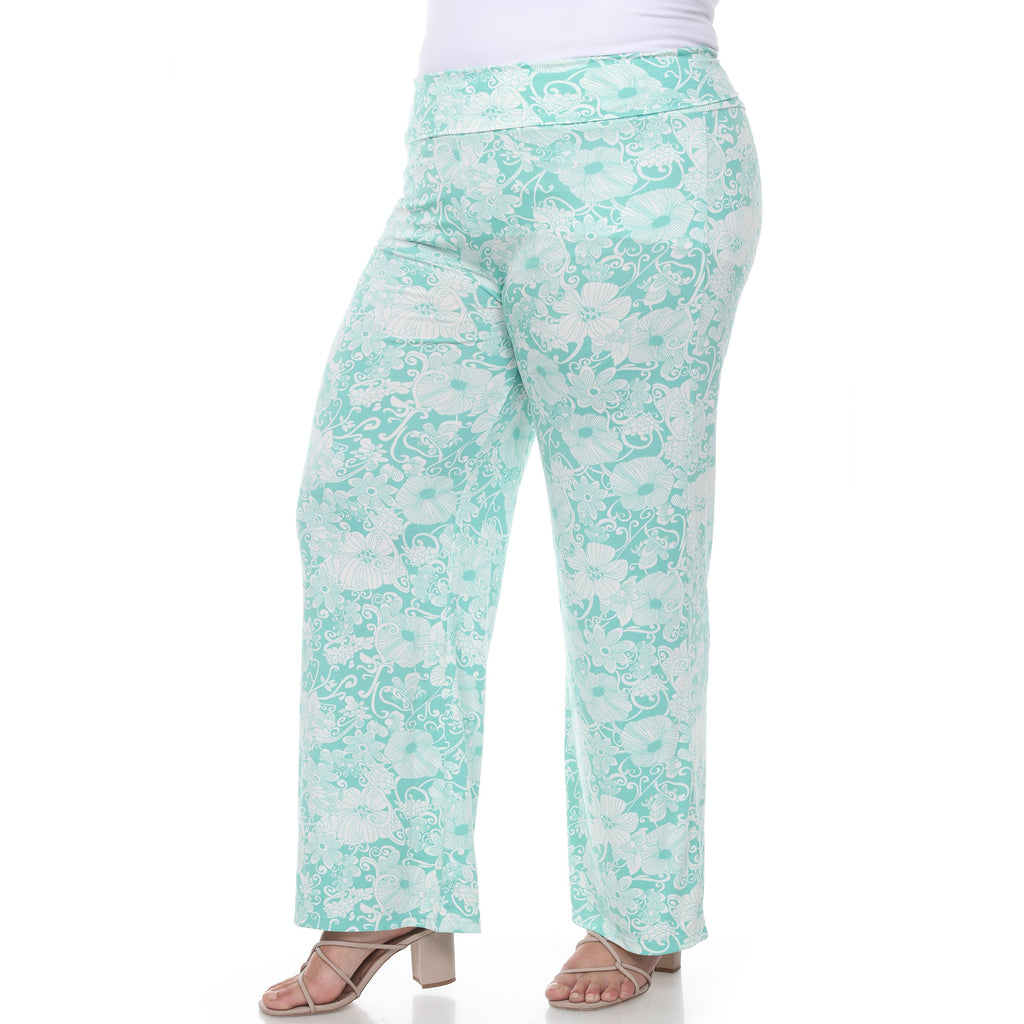 Floral Paisley Palazzo Pants - Plus