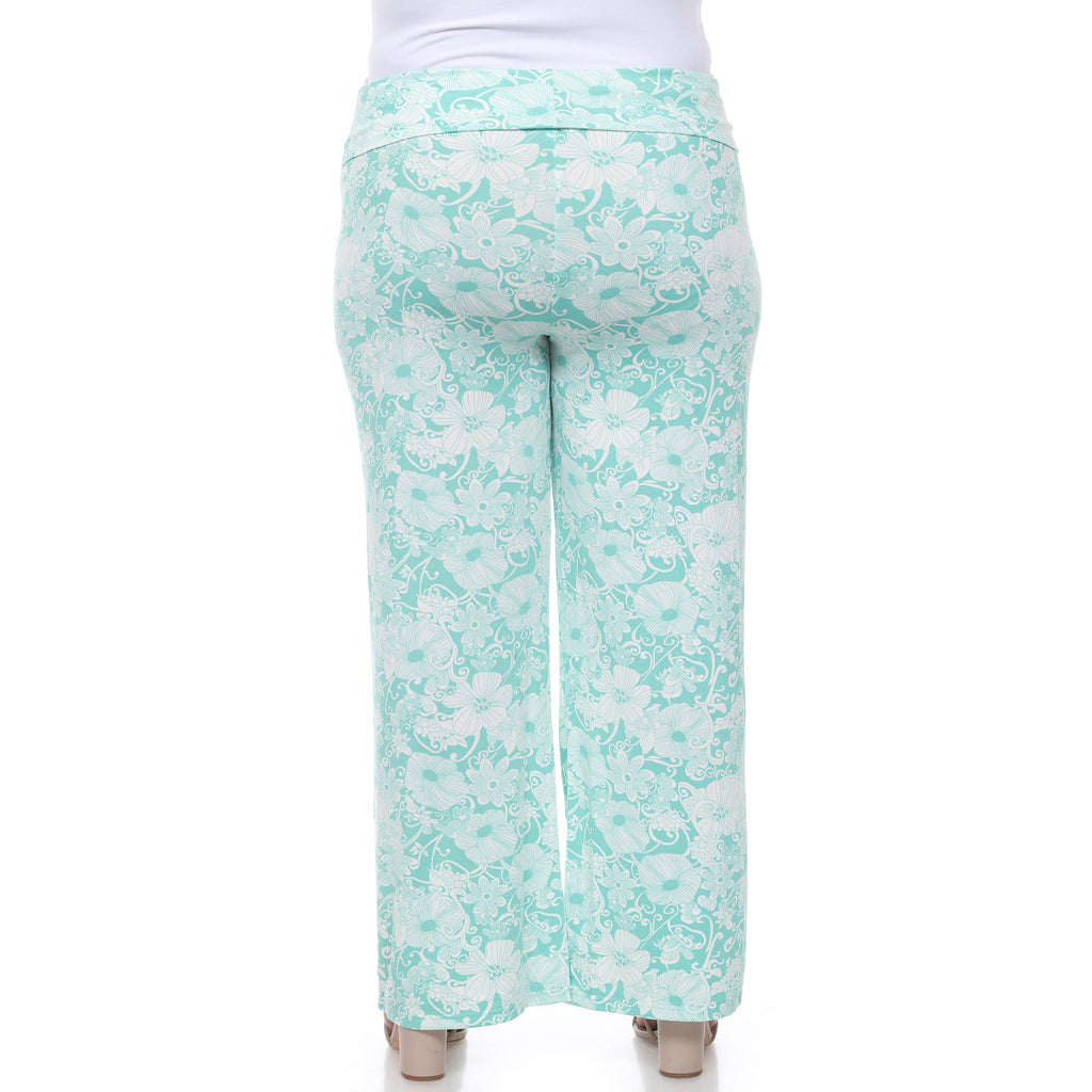 Floral Paisley Palazzo Pants - Plus