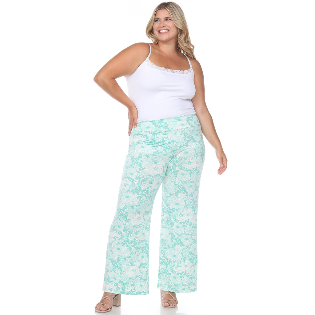 Floral Paisley Palazzo Pants - Plus