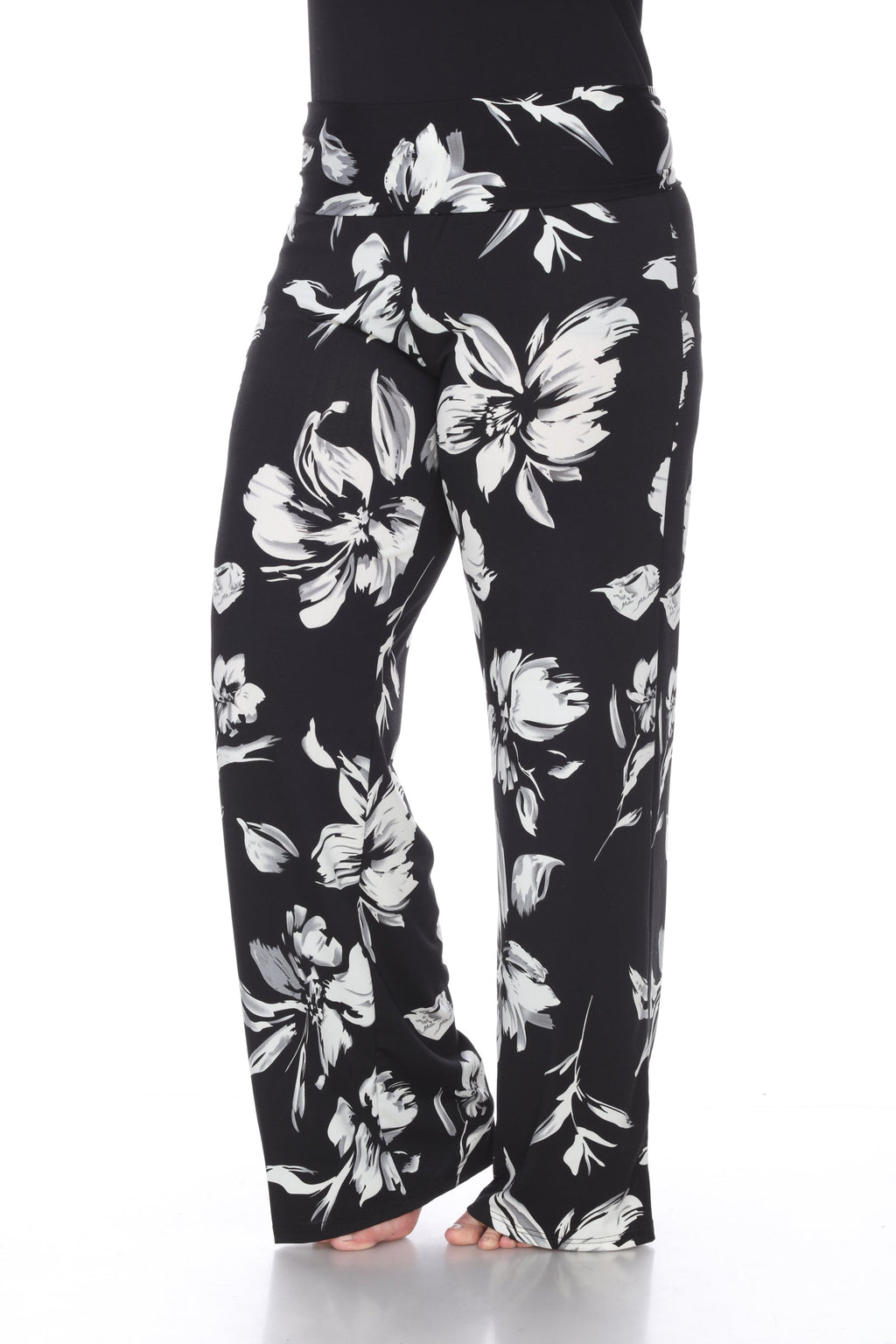 Flower Print Plus Size Palazzo Pants - Plus